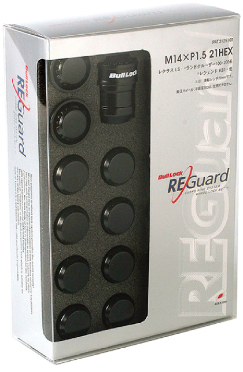 Project Kics 21/22HEX Black Bull Lock Re Guard - 14X1.50 Lug Nuts Project Kics