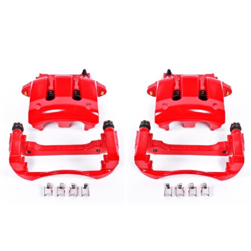 Power Stop 05-10 Ford Mustang Front Red Calipers w/Brackets - Pair Brake Calipers - Perf PowerStop
