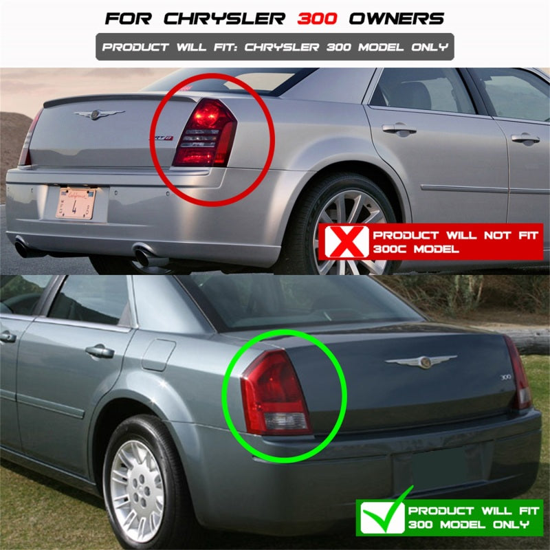 Spyder Chrysler 300 05-07 LED Tail Lights Black ALT-YD-CHR305-LED-BK Tail Lights SPYDER