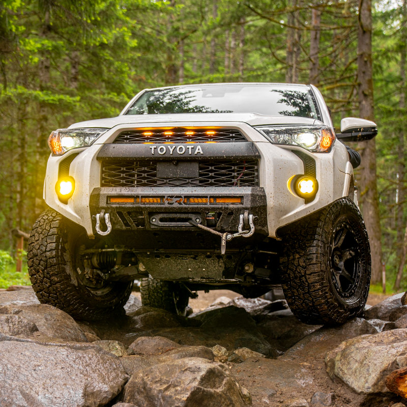 Cali Raised 14-24 Toyota 4Runner Stealth Bumper - No Bull Bar / 32In Led Bar Combo Bumpers - Steel Cali Raised LED