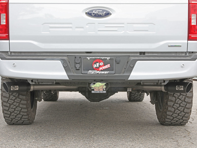aFe Vulcan 3in 304 SS Cat-Back Exhaust 2021 Ford F-150 V6 2.7L/3.5L (tt)/V8 5.0L w/ Black Tips Catback aFe
