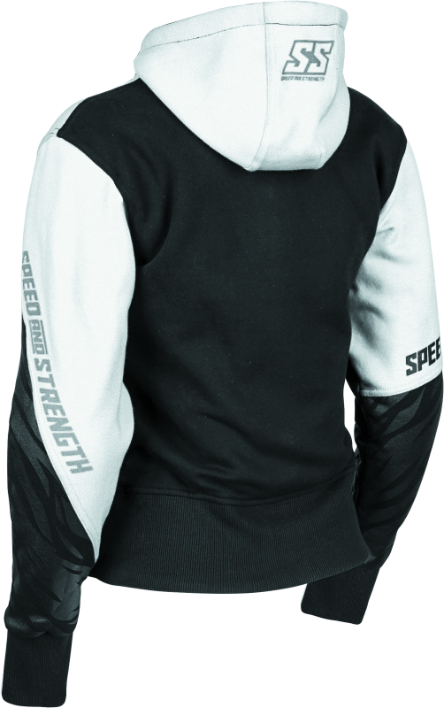 Speed and Strength Cat Outa Hell Hoody White/Black Womens - XS Sweatshirts Speed and Strength