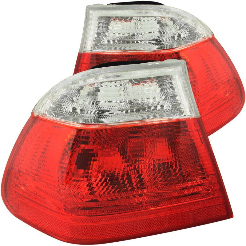 ANZO 1999-2001 BMW 3 Series E46 Taillights Red/Clear Tail Lights ANZO