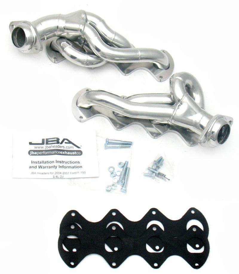 JBA 05-10 Ford F-Series 5.4L 3V 1-5/8in Primary Silver Ctd Cat4Ward Header Headers & Manifolds JBA
