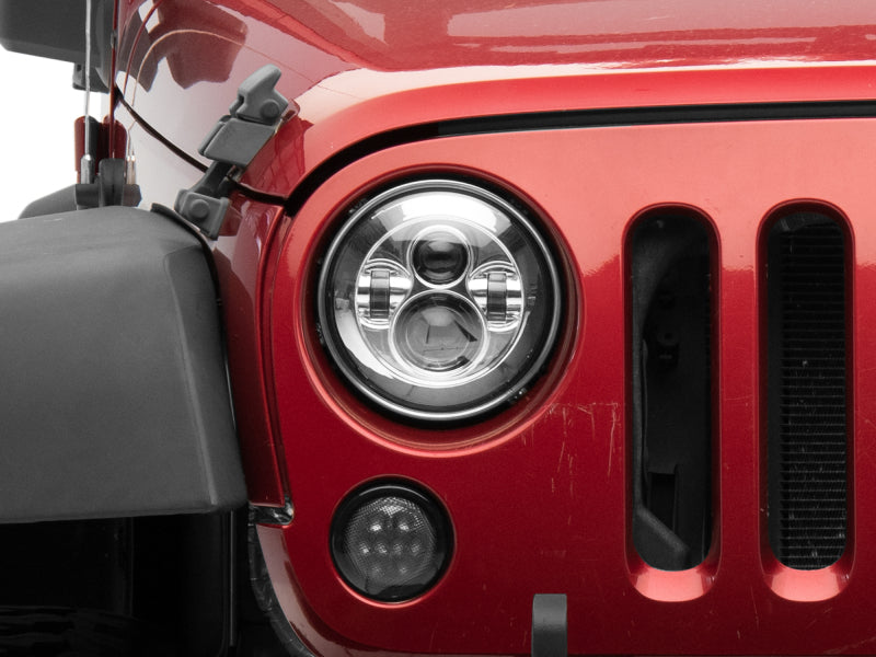 Raxiom 97-18 Jeep Wrangler TJ/JK Axial Series LED Daymaker Headlights- Chrome Housing (Clear Lens) Headlights Raxiom