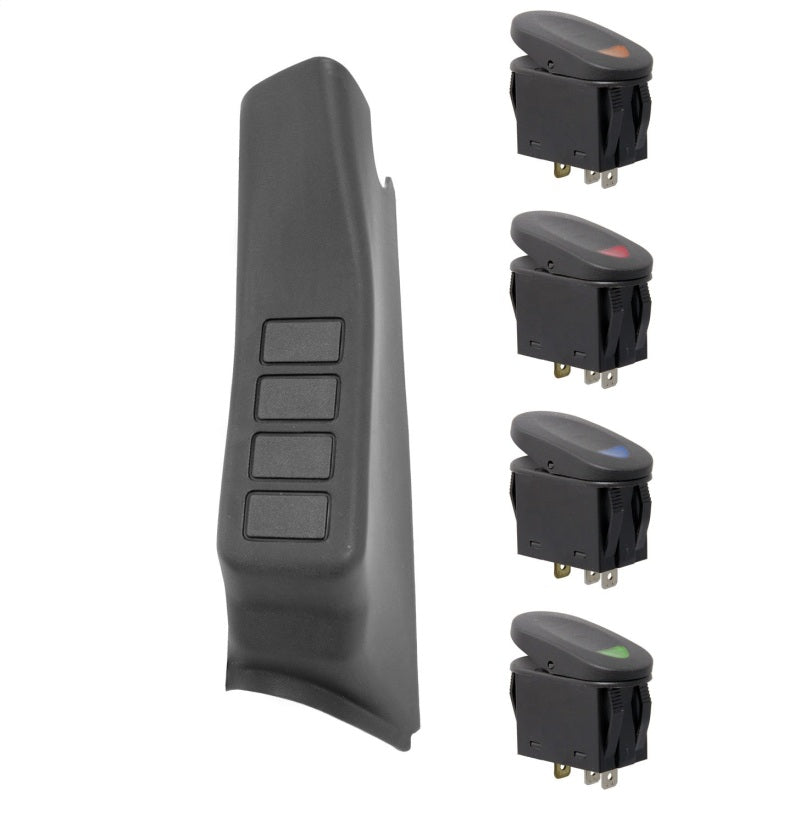 Rugged Ridge A-Pillar Switch Pod Kit Black LHD 07-10 (JK) Dash & Interior Trim Rugged Ridge