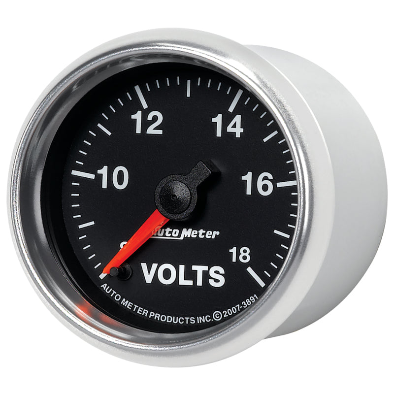 Autometer GS Series 2-1/16in Voltmeter 18V Electrical Gauge Full Sweep Gauges AutoMeter