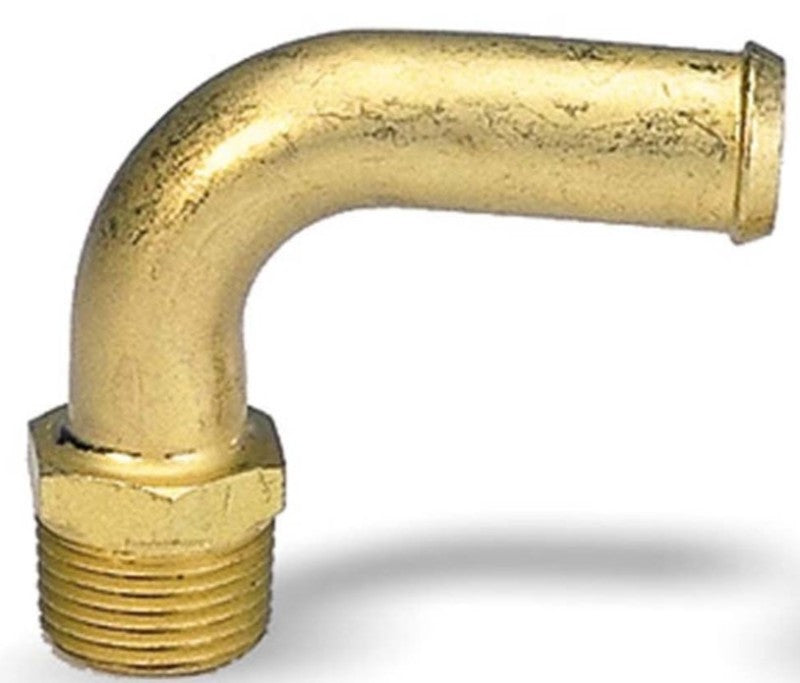 Moroso Streamline Fuel Line Fitting - 3/8in NPT to 1/2in Hose - 90 Degree - Single Fittings Moroso