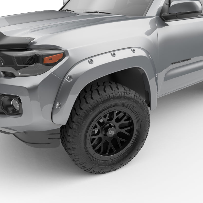 EGR 16+ Toyota Tacoma w/Mudflap Bolt-On Look Color Match Fender Flares - Set - Silver Sky Fender Flares EGR