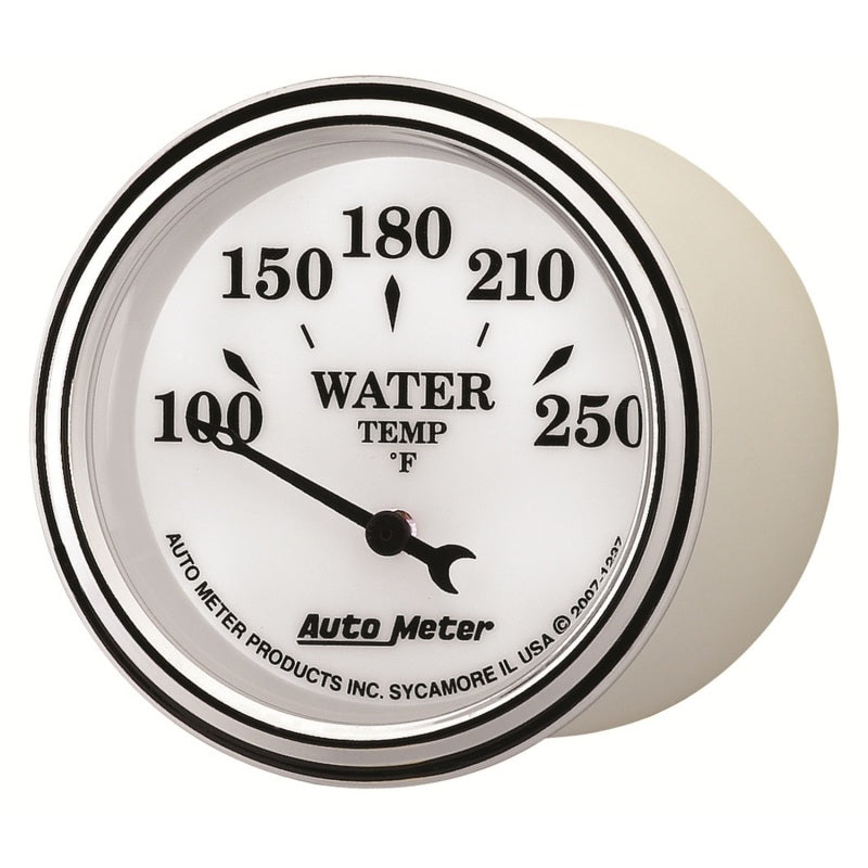 AutoMeter Gauge Water Temp 2-1/16in. 250 Deg. F Elec Old Tyme White II Gauges AutoMeter