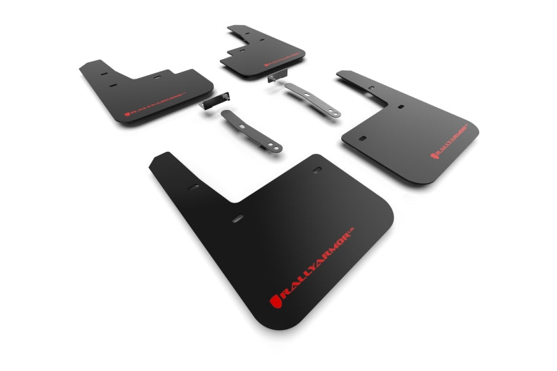 Rally Armor 22-23 Hyundai Kona N Black UR Mud Flap w/Red Logo Mud Flaps Rally Armor