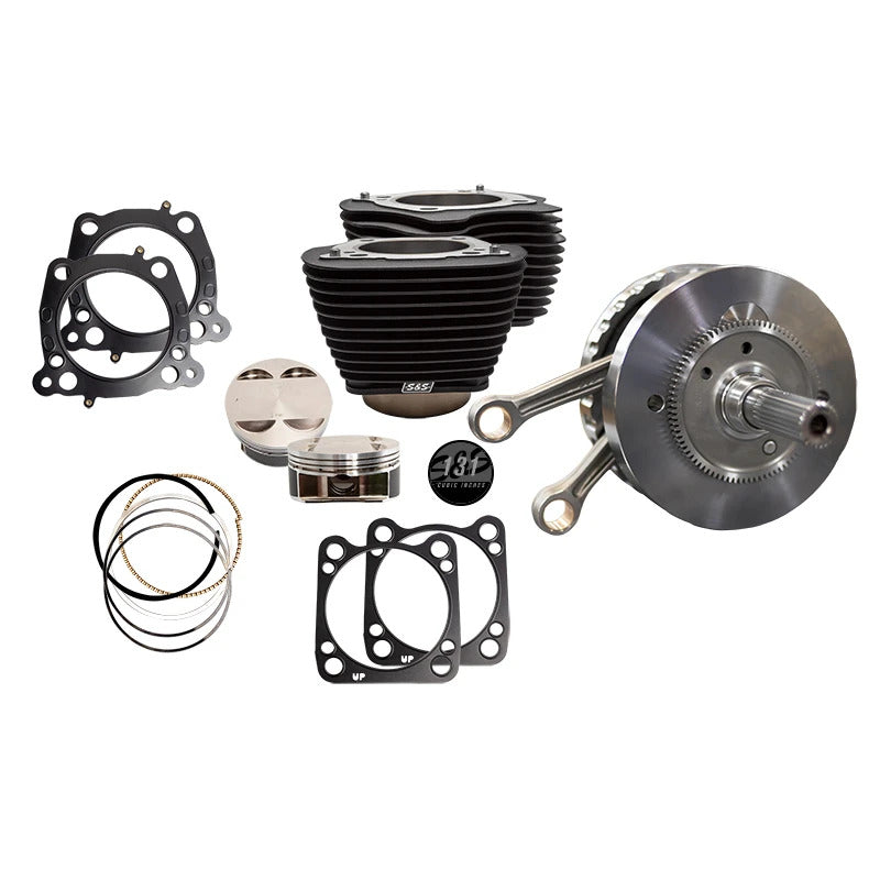 S&S Cycle 2017+ M8 131in 4-5/8in Stroke Hot Set Up Kit - Wrinkle Black w/o Highlight Piston Sets - Powersports S&S Cycle