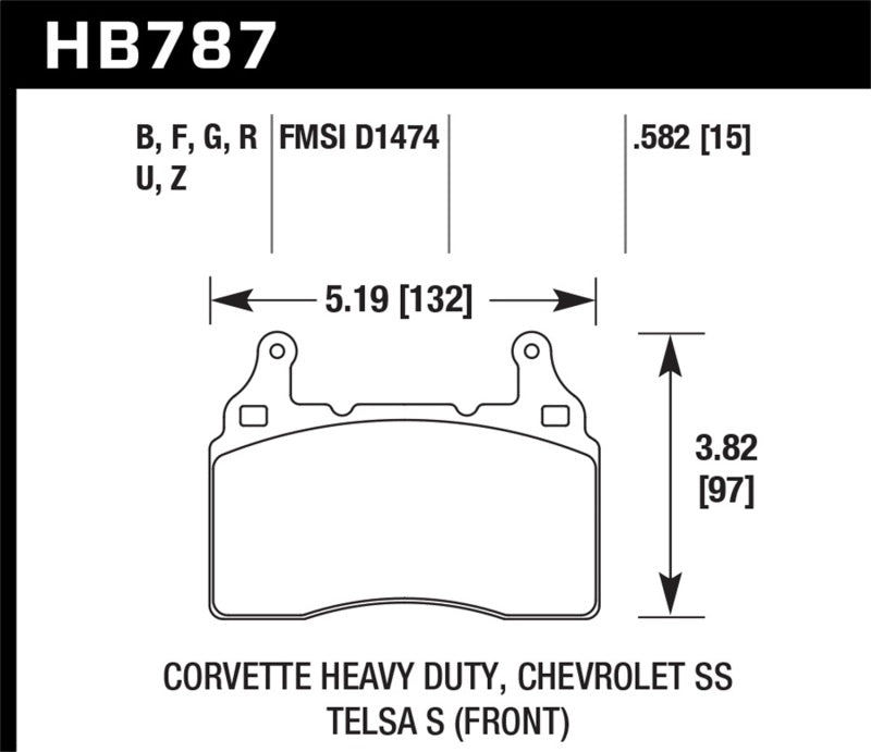 Hawk 15-17 Chevy Corvette Z06 HPS 5.0 Front Brake Pads Brake Pads - Performance Hawk Performance