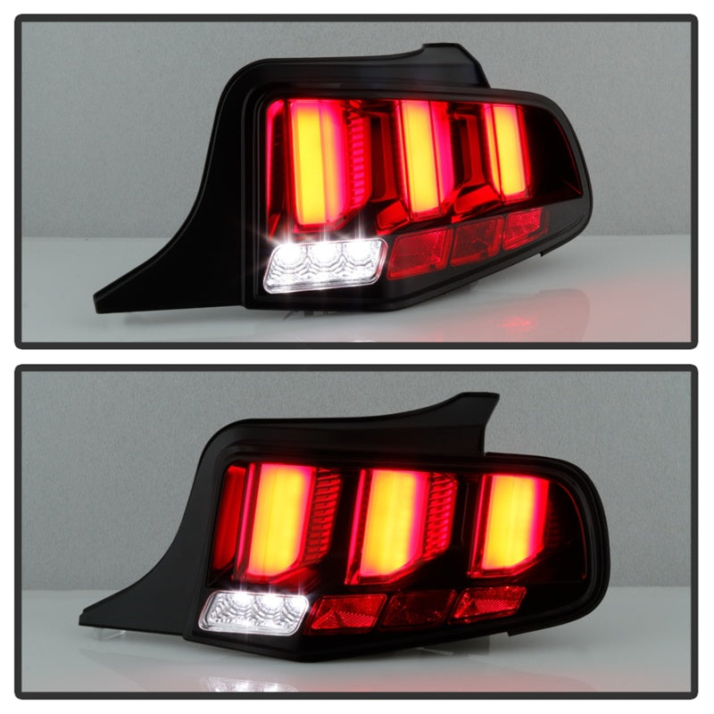 Spyder 10-12 Ford Mustang Red Light Bar LED Sequential Tail Lights - Blk ALT-YD-FM10-RBLED-BK Tail Lights SPYDER