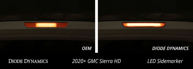 Diode Dynamics 20-21 Sierra 2500/3500 HD LED Sequential Sidemarkers - Amber Set Light Accessories and Wiring Diode Dynamics