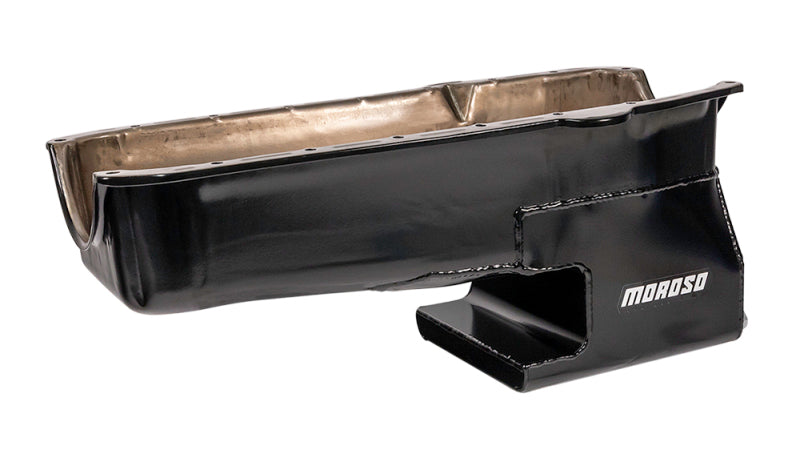 Moroso 80-85 SBC w/Passengers Side Dip Stick Dart SHP Chevy II Oil Pan - Black Oil Pans Moroso