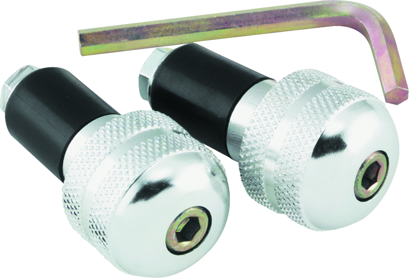 BikeMaster Anti Vibration Bar Ends - Silver Handlebars BikeMaster