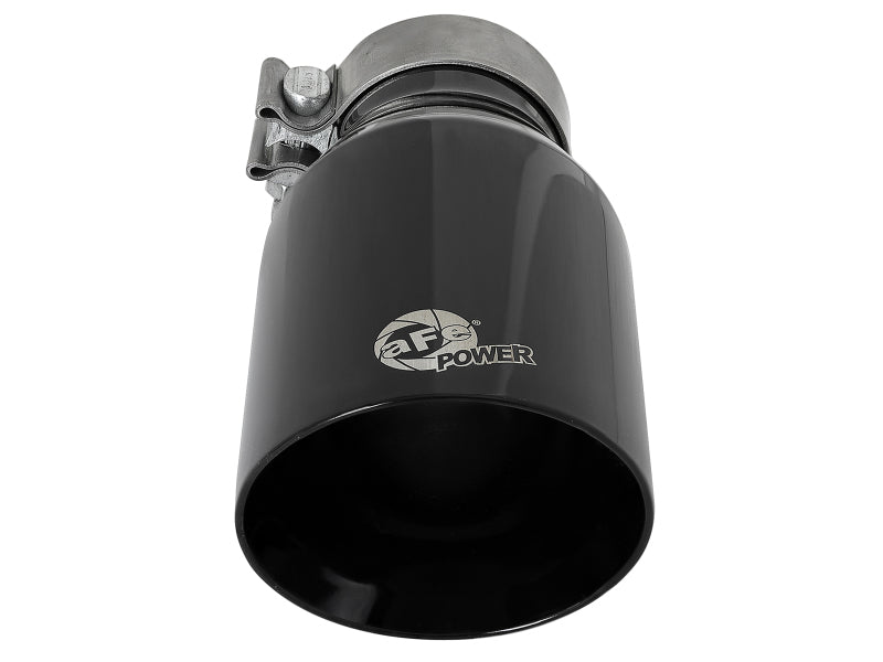 aFe MACH Force-Xp Univ 304 SS Double-Wall Clamp-On Exhaust Tip - Black - 3in Inlet - 4.5in Outlet Tips aFe