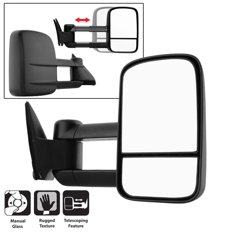 xTune Chevy C10 88-98 Manual Extendable Manual Adjust Mirror Right MIR-CCK88-MA-R Side Mirrors SPYDER