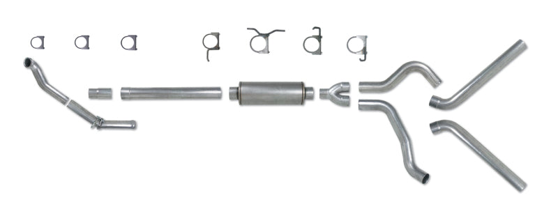 Diamond Eye KIT 4in TB DUAL SS: 94-97 FORD 7.3L F250/F350 PWRSTROKE NFS W/ CARB EQUIV STDS Turbo Back Diamond Eye Performance