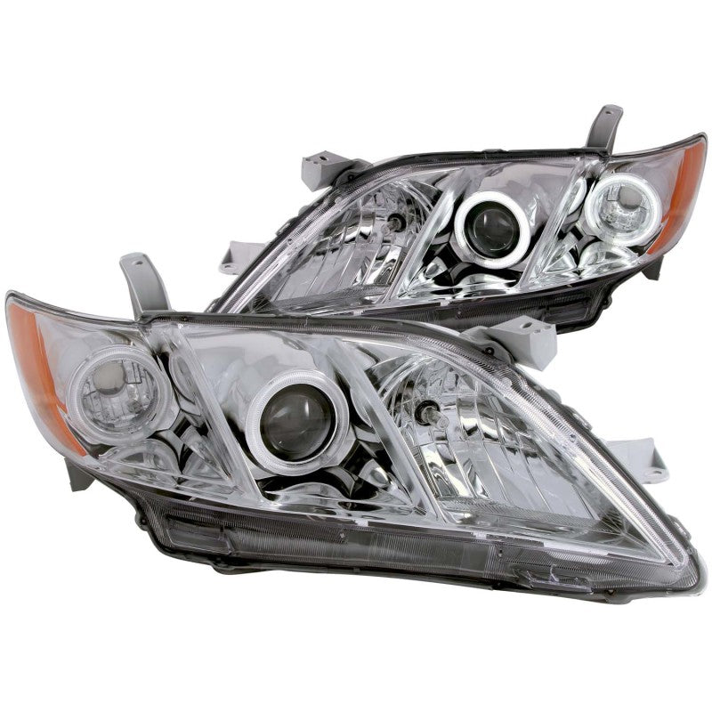 ANZO 2007-2009 Toyota Camry Projector Headlights w/ Halo Chrome Headlights ANZO