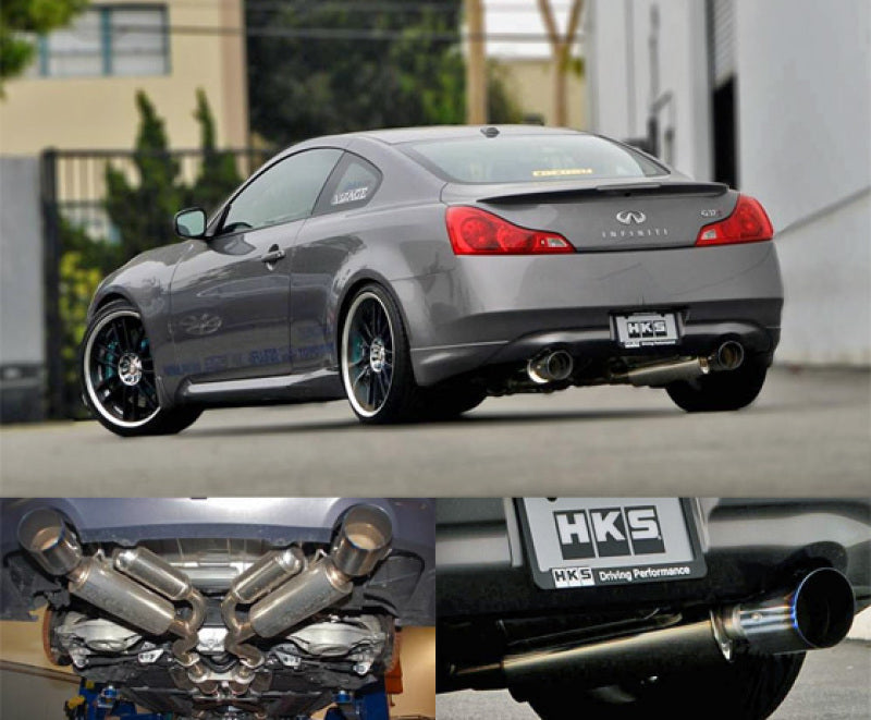 HKS 08-13 Infiniti G37 Coupe Dual Hi-Power Ti Tip Catback Exhaust (SUS304 NO COATING) Catback HKS
