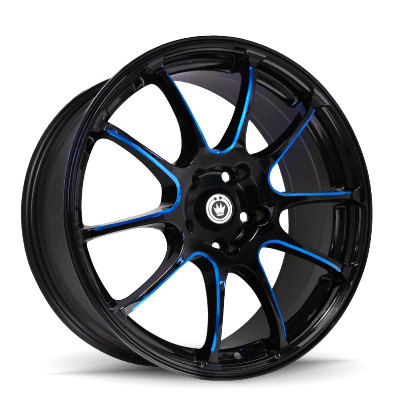 Konig Illusion 17x7 5x114.3 ET40 Black/Ball Cut Blue Wheels - Cast Konig