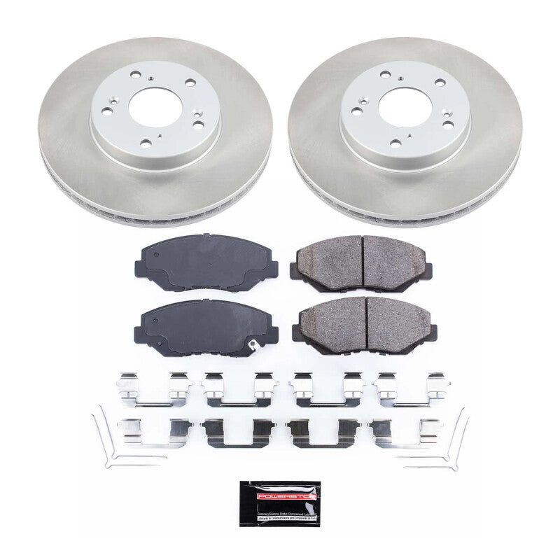Power Stop 03-11 Honda Element Front Semi-Coated Rotor Kit Brake Kits - Performance Blank PowerStop