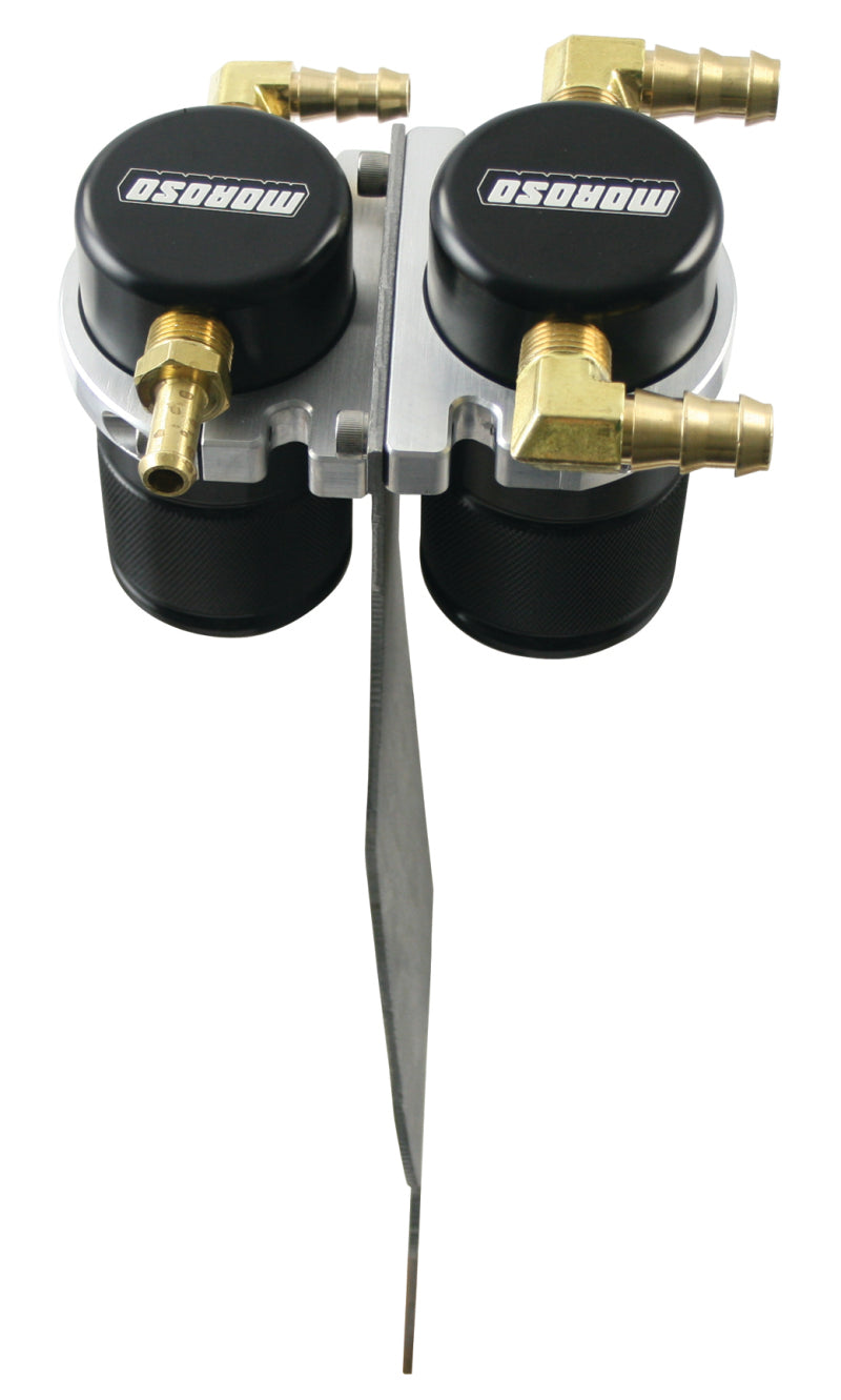 Moroso 05-11 Lotus Elise/Exige Air/Oil Separator Catch Can - Small Body - Billet Aluminum - Black Oil Catch Cans Moroso