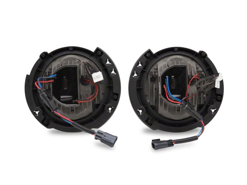 Raxiom07-18 Jeep Wrangler JK LED Halo Projector Headlights- Chrome Housing (Clear Lens) Headlights Raxiom