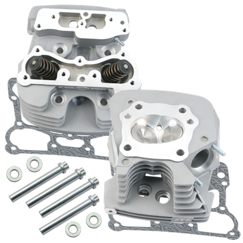 S&S Cycle 99-05 BT Super Stock 79cc Cylinder Head Kit - Silver Heads S&S Cycle