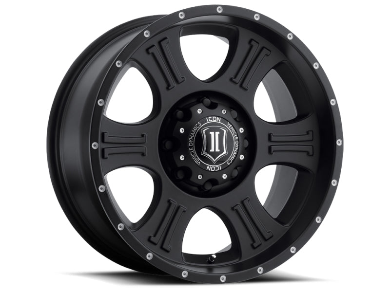 ICON Shield 20x9 8x180 12mm Offset 5.5in BS 125.2mm Bore Satin Black Wheel Wheels - Cast ICON