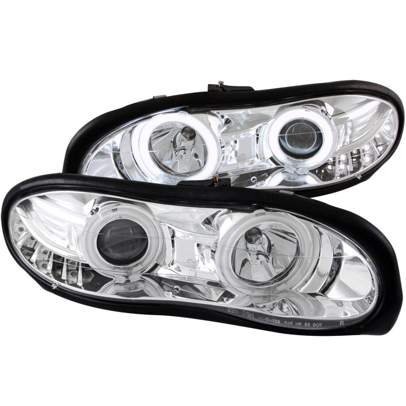 ANZO 1998-2002 Chevrolet Camaro Projector Headlights w/ Halo Chrome Headlights ANZO