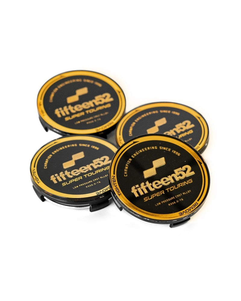 Fifteen52 Super Touring (Chicane/Podium) Center Cap Set of Four - Black/Gold Wheel Center Caps fifteen52