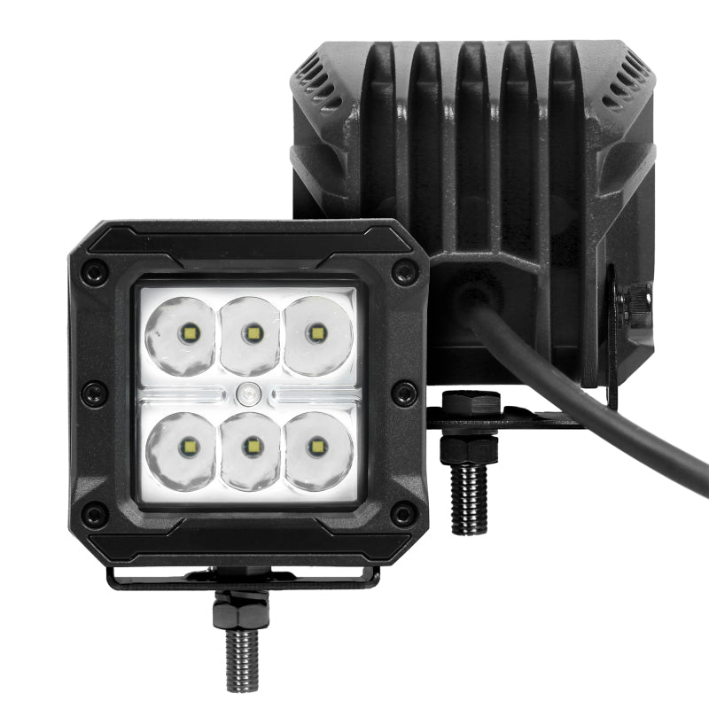 Go Rhino Xplor Bright Series Cube LED Spot Light Kit (Surface/Threaded Stud Mount) 3x3 - Blk (Pair) Light Bars & Cubes Go Rhino