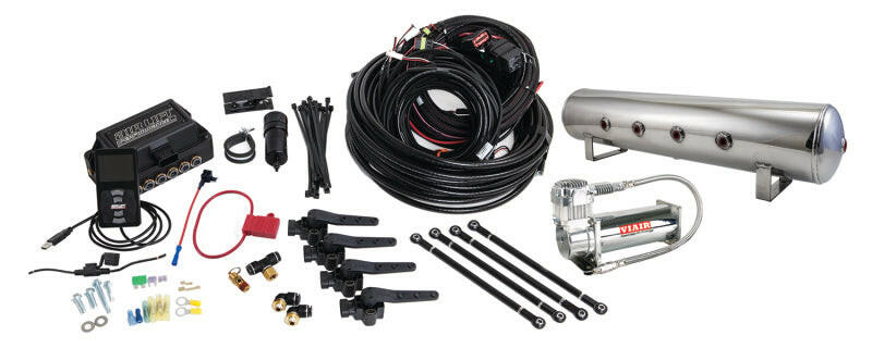 Air Lift Performance 3H (1/4 Air Line 4 Gal 7-Port Polished Aluminum Tank VIAIR 444C Comp) Suspension Controllers Air Lift