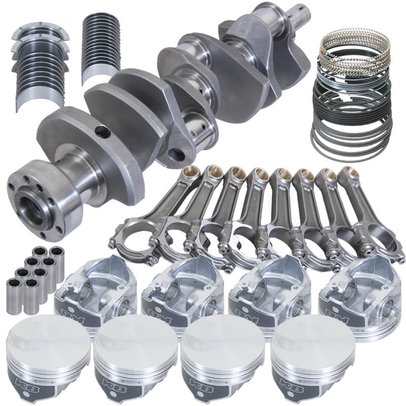 Eagle Chevy 454 1Pc 4.250in Crank 6.385in I-Beam Rod -3cc Flat Top 4.310in Pistons Rotating Assembly Rotating Assemblies Eagle