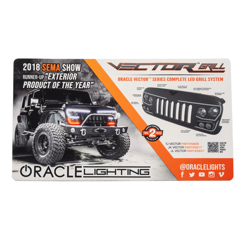 Oracle Neoprene Counter Mat 24in x 14in - Vector Grille Design 1 POP Displays ORACLE Lighting