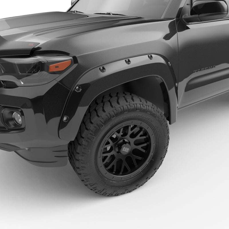 EGR 16+ Toyota Tacoma w/Mudflap Bolt-On Look Color Match Fender Flares - Set - Black Fender Flares EGR