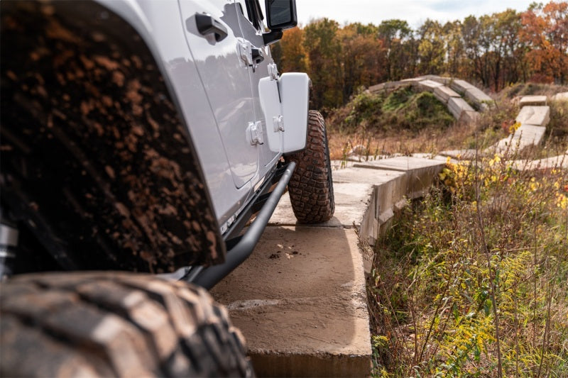N-Fab Trail Slider Steps 2020 Jeep Wrangler Gladiator JT 4 Door All Beds - SRW - Textured Black Body Armor & Rock Rails N-Fab