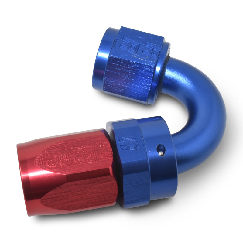 Russell Performance -6 AN Red/Blue 150 Degree Full Flow Swivel Hose End (With 9/16in Radius) Fittings Russell