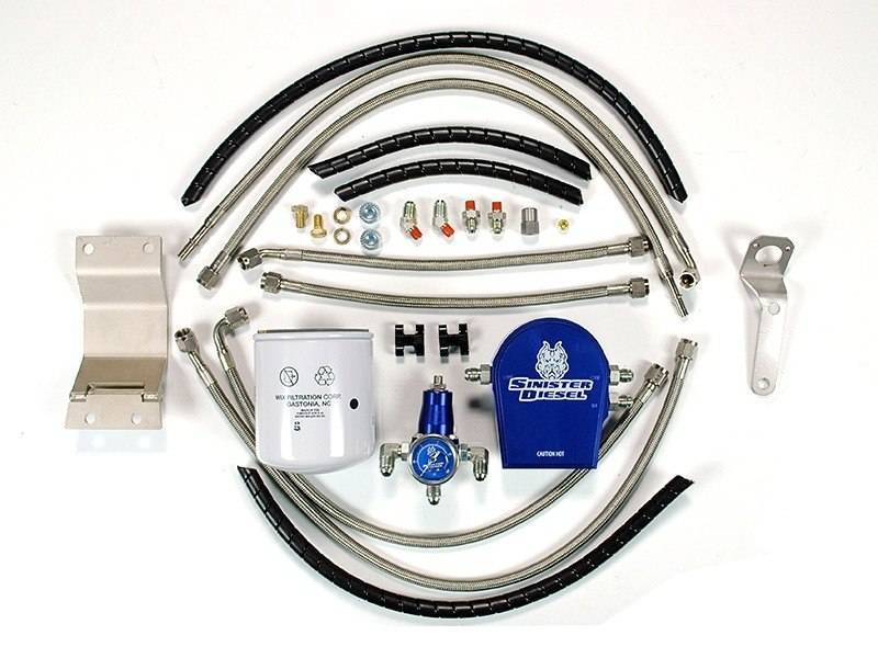 Sinister Diesel 99-03 Ford 7.3L (w/ Integrated Fuel Filter) Regulated Fuel Return Kit Fuel Systems Sinister Diesel
