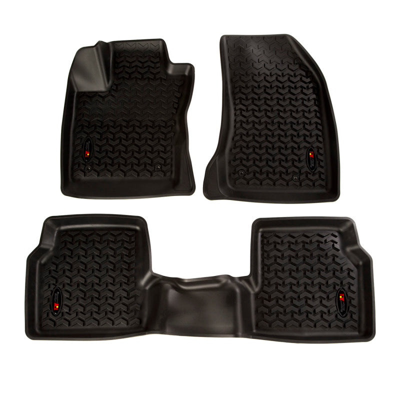 Rugged Ridge Floor Liner Front/Rear Black 2018-2019 Jeep Compass Floor Mats - Rubber Rugged Ridge