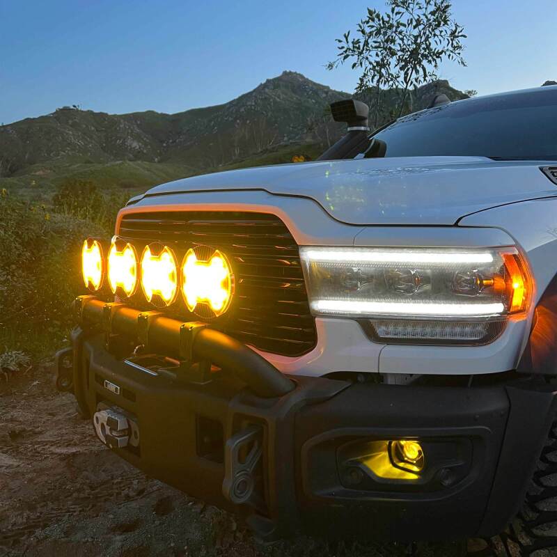 KC HiLiTES SlimLite 8in. LED Light Shield SAE Driving (Shield Only) - Selective Yellow Light Covers and Guards KC HiLiTES