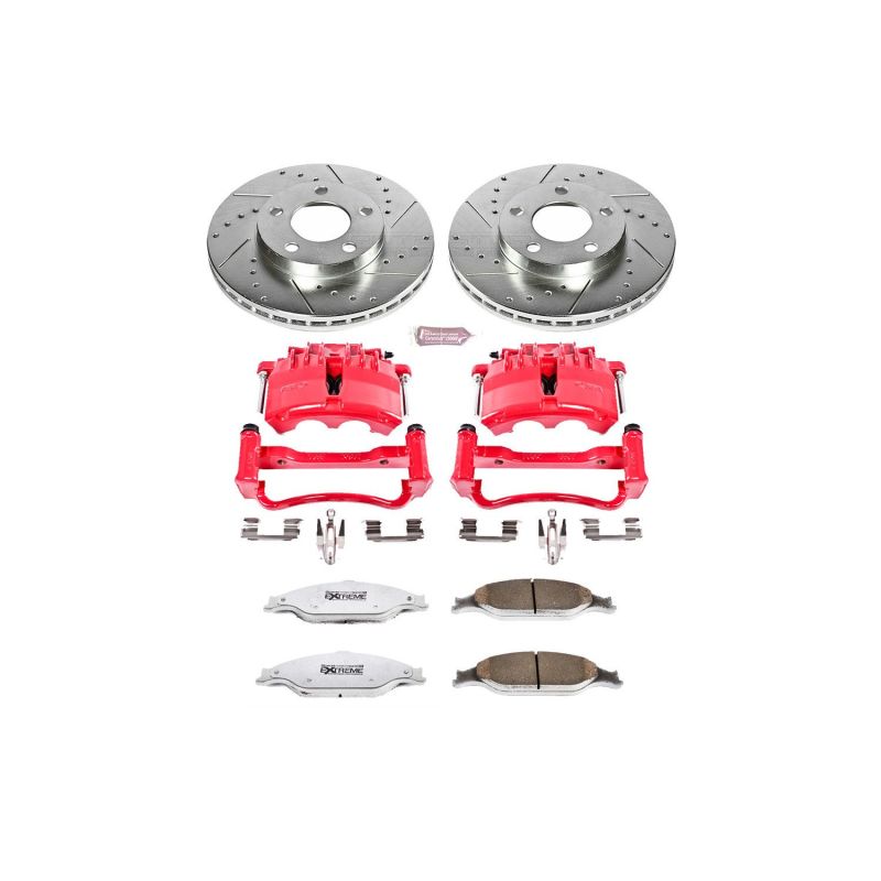 Power Stop 03-04 Ford Mustang Front Z26 Street Warrior Brake Kit w/Calipers Brake Kits - Performance D&S PowerStop
