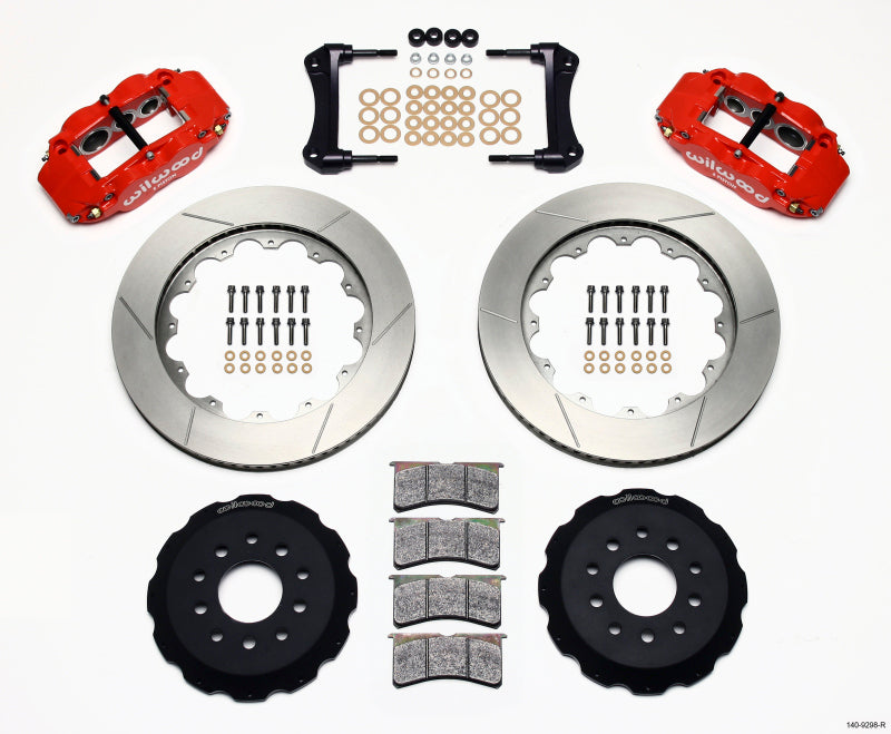 Wilwood Narrow Superlite 6R Front Hat Kit 14.00in Red 88-93 Corvette C4 Big Brake Kits Wilwood