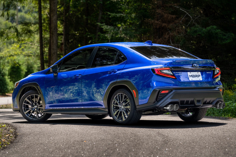 MBRP 2022+ Subaru WRX 3in Cat-Back Dual Split Rear Quad Carbon Fiber Tips Race Profile Exhaust Catback MBRP