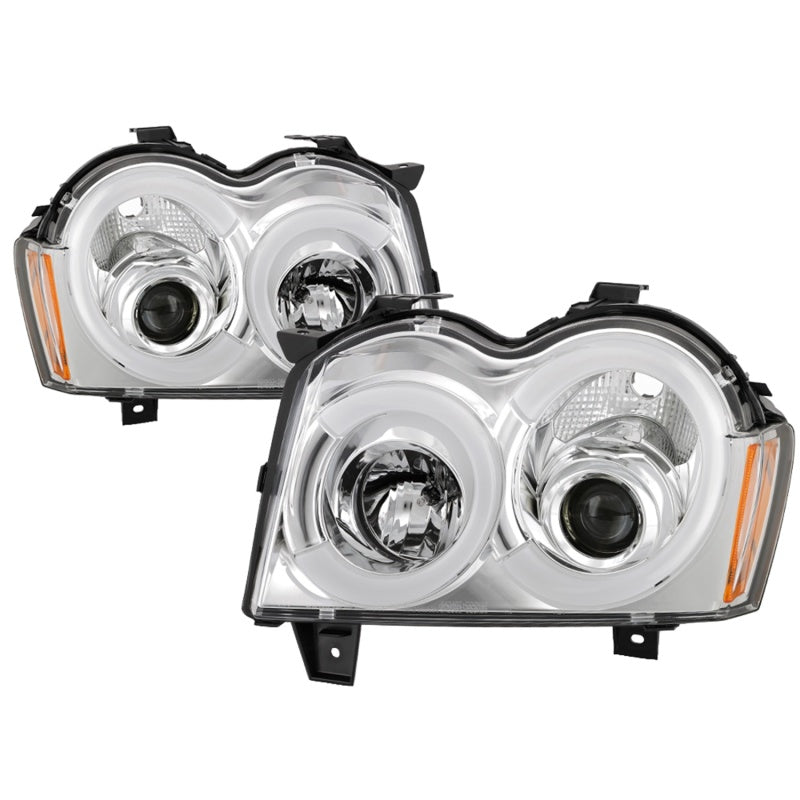 Spyder 05-07 Jeep Grand Cherokee - Light Bar Projector Headlights - Chrome - PRO-YD-JGC05V2-LB-C Headlights SPYDER