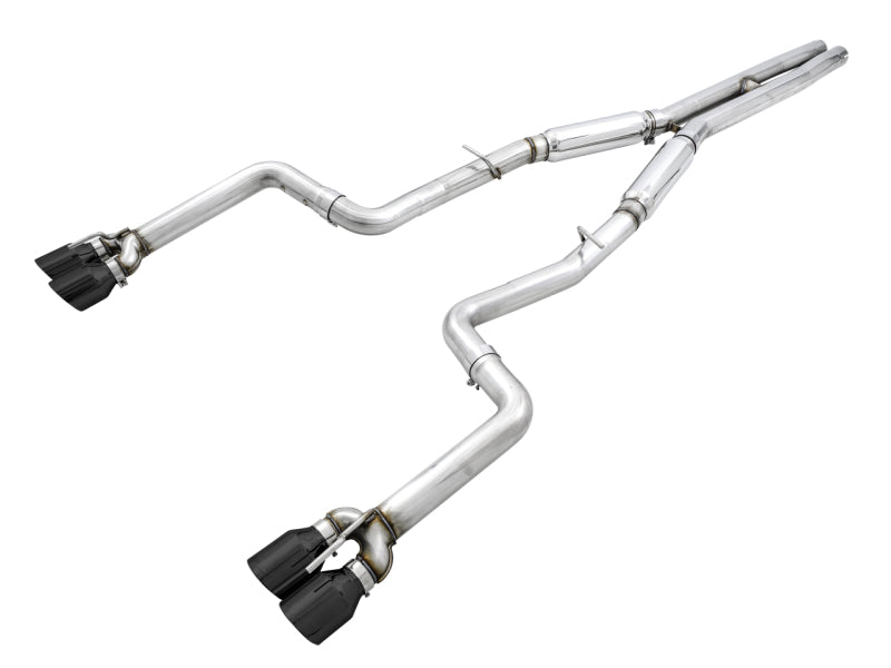 AWE Tuning 2015+ Dodge Challenger 6.4L/6.2L SC Track Edition Exhaust - Quad Diamond Black Tips Catback AWE Tuning