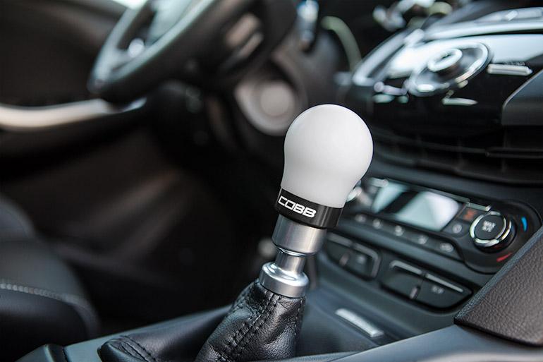 Cobb Ford 13-14 Focus ST/14-15 Fiesta ST White Shift Knob - Black Base Shift Knobs COBB